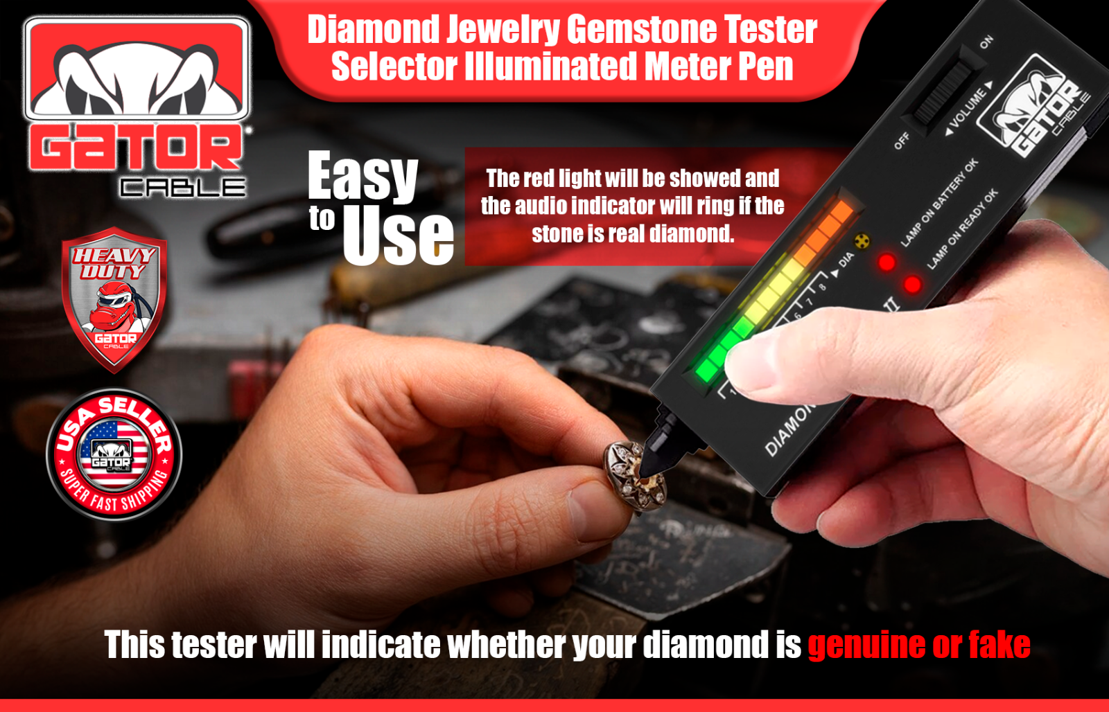Diamond Gemstone Tester Selector Illuminated Jewelry Testing Tool Pen ...