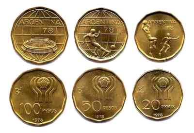 FIFA WORLD CUP 1978 ARGENTINA OFFICIAL 6 X COIN SET IN ORIGINAL