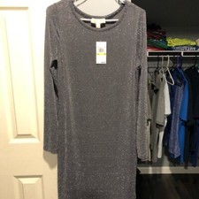 BRAND NEW Michael Kors Women's Dress Rhinestone Sparkle Long Sleeve SIZE LARGE