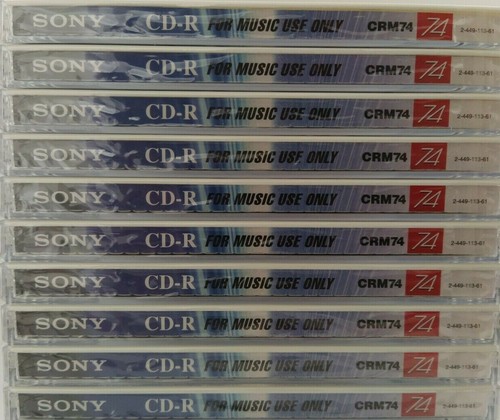 Sony CD-R74 CRM74 – 10 PACK Audio Music CDR Blank Recordable Discs 74 mins New - Picture 10 of 11