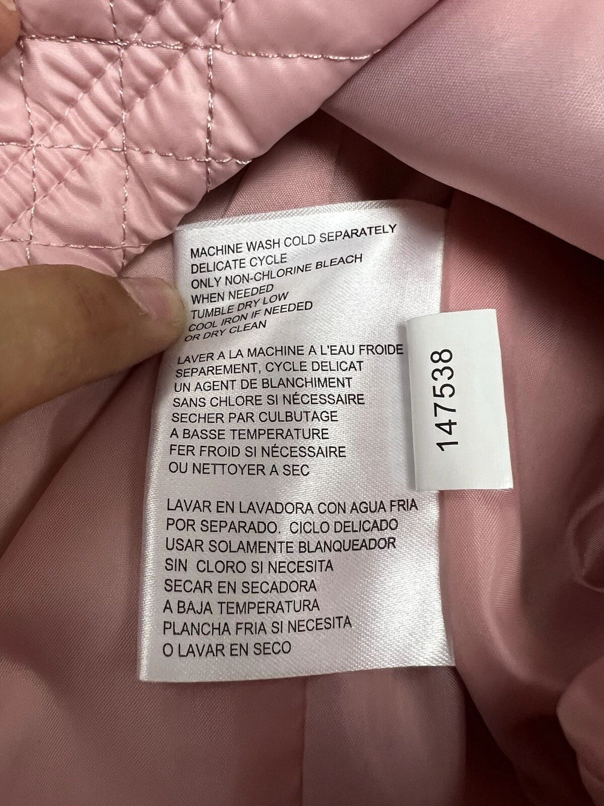 Giacca cappotto donna Michael Kors rosa trapuntato full zip bottoni anorak con cappuccio S