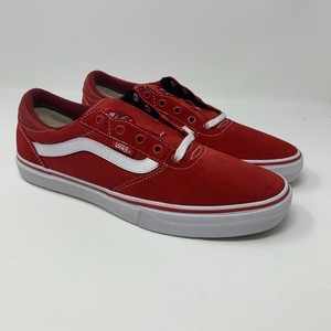 solid red vans high tops