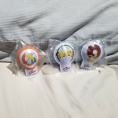 Lot of 3 The Simpsons Tin Clickers Mr. Burns Pin Pals Donut Brand New 