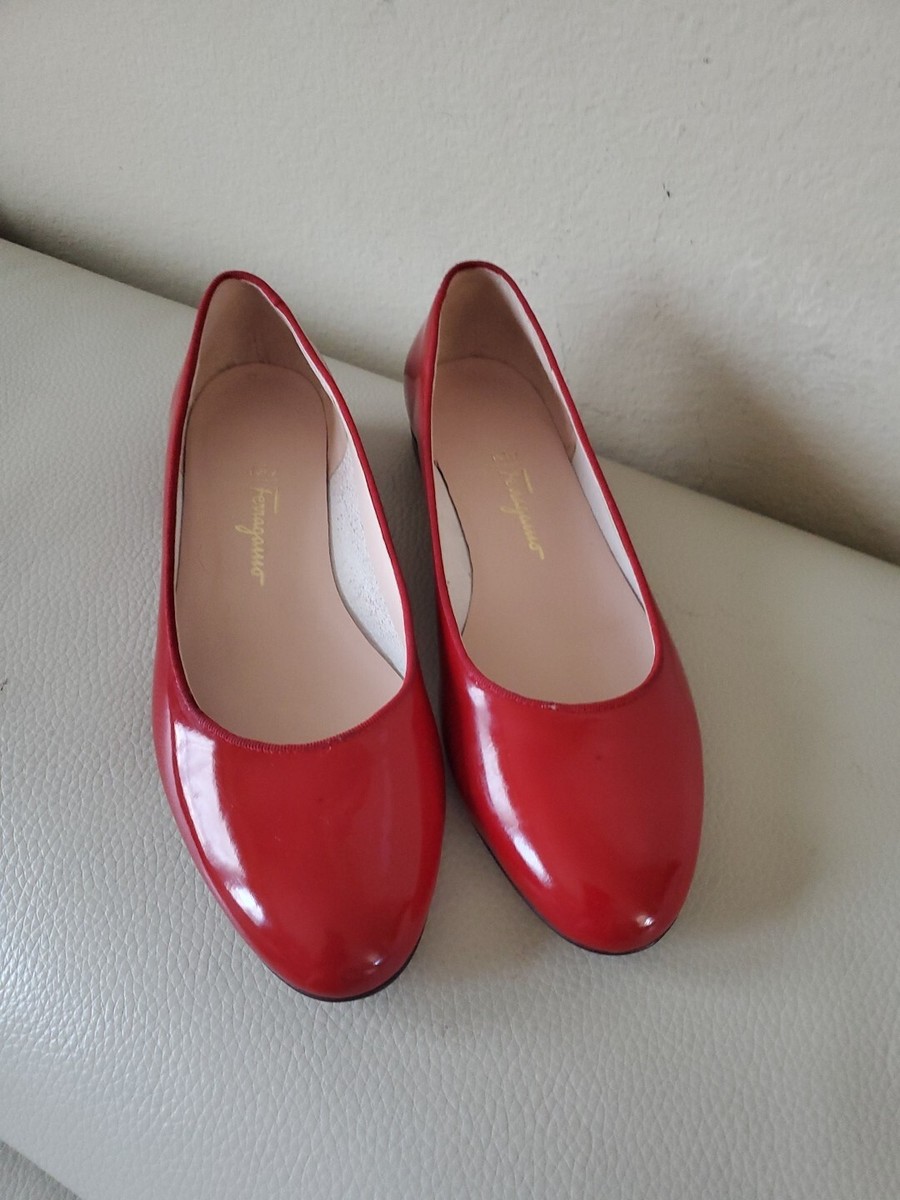 Salvatore Ferragamo My Womens Shoes Ballet Flat Red 7.5B | eBay