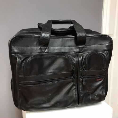 TUMI 96127DH Alpha Deluxe 2 wheeled Leather Laptop Computer