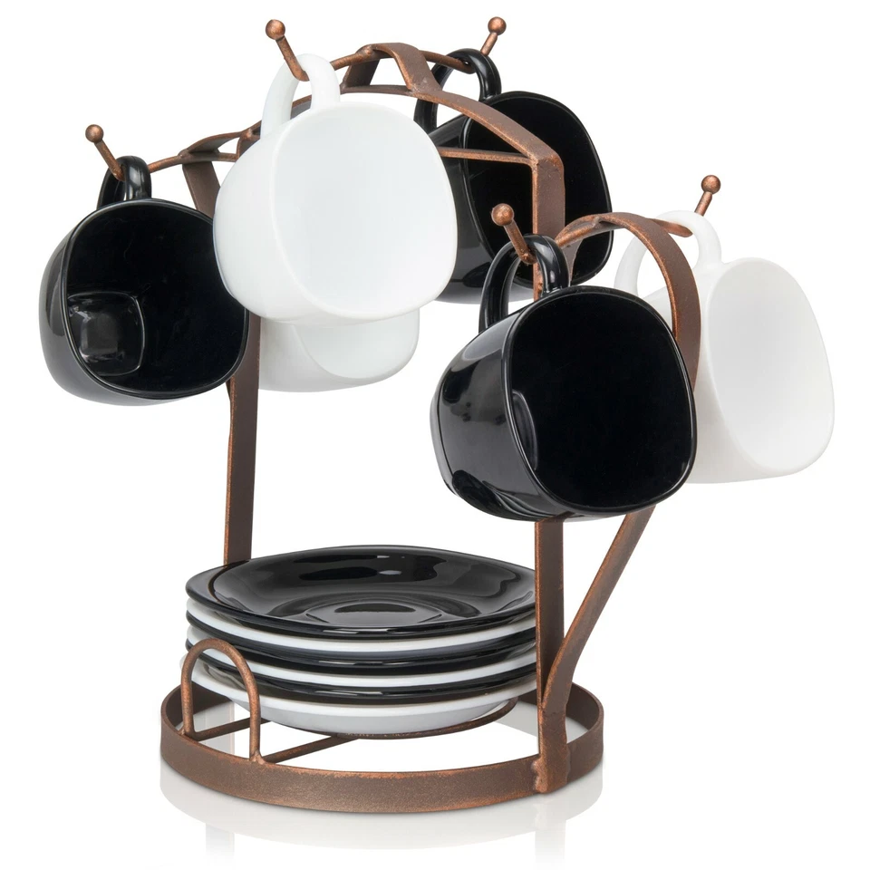 Hecho Fácil Kit Demitasse Jarra Taza y Plato Soporte Encimera Soporte para Juegos de Té Foto 4 de 4