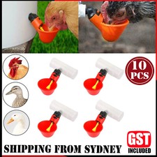 10PCS Automatic Cups Water Feeder Drinker Chicken Waterer Poultry Chook Bird AUS