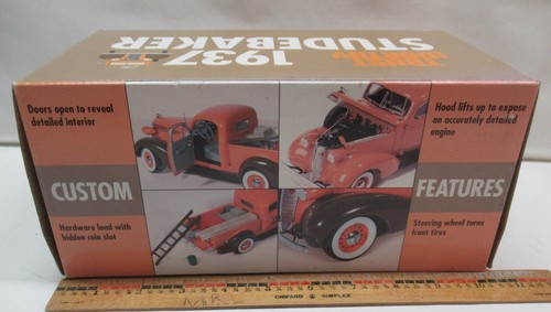TRUST WORTHY 1937 STUDEBAKER COUPE EXPRESS PICKUP ORANGE 1:24 SCALE - Picture 4 of 14