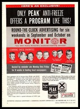 1958 Peak Anti Freeze With Rust Guard Norway Anti-Freeze Cans Vintage Print Ad