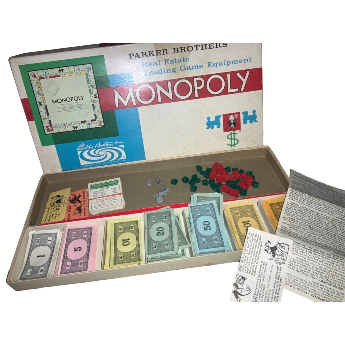 Monopoly Board Game 1961 Replacement Parts & Pieces Vintage Parker