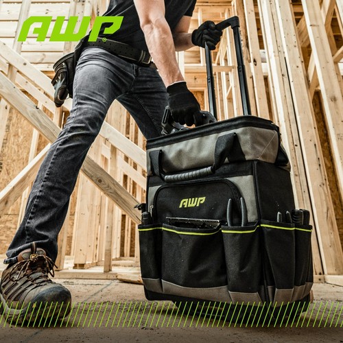 AWP Rolling 14 Inch Tool Bag with Telescoping Rubber Handle and Heavy-Duty Wh... - Picture 7 of 7