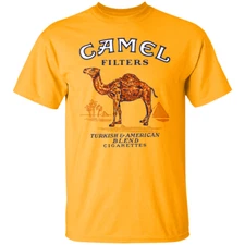 Vtg Camel Heavy Cotton Yellow Full Size Unisex Classic Shirt TU141