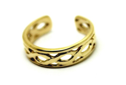 Kaedesigns New Genuine 9ct Yellow or Rose or White Gold Weave Toe Ring 339 - Bild 6 von 20