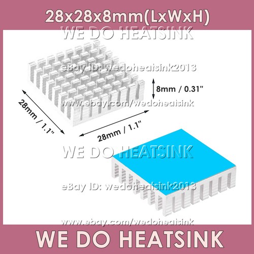 Dissipateur thermique radiateurs électroniques 28x28x8mm avec ou sans bande pour puce CPU GPU IC - Photo 25/31