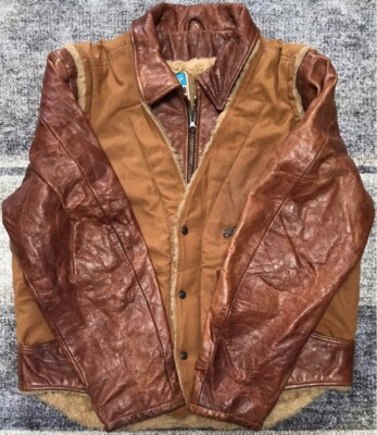 新品　vintage diesel docking jacket 80's DIESEL Reconstructed Leather Duck Docking Jacket Vintage