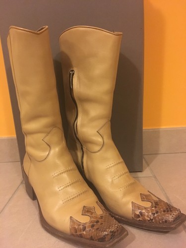 Stivali Donna Tipo Texani Camperos Cow-boy Vintage Pelle Pitone 37 Macri  Country | eBay