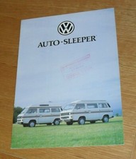 Volkswagen VW Transporter Autosleeper Motorhome Brochure 1986-1987 VX50 VT20 VHT