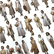 Women with Flowers Cardstock Stickers Scrapbooking Junk Journaling Collage