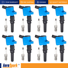 8X Bobina de encendido y 8X Bujía de iridio para Ford E-150 E-250 Lincoln DG508