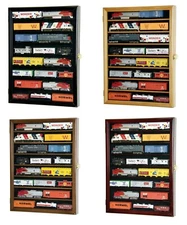 Train Display Case HO Scale Cabinet Railroad Car Locomotive Collection 4 Colors