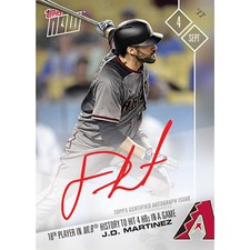 J.D. MARTINEZ SIGNED TOPPS NOW CARD 563A HIT 4 HR's IN GAME D’BACKS SOX LAD METS