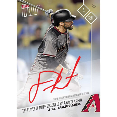 J.D. MARTINEZ SIGNED TOPPS NOW CARD 563A HIT 4 HR's IN GAME D BACKS SOX LAD METS
