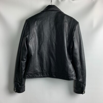 Baby Phat Vintage Reversible Jacket Black Leather/Faux Fur Collar