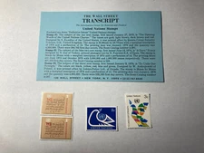 United Nations Stamps Definitive Issues With Descriptive Card 