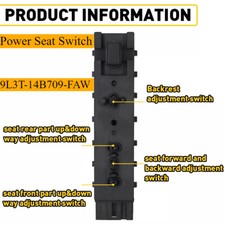 Left Driver Side 10 Way Power Seat Switch for Ford F150 Explorer 9L3T-14B709-FAW