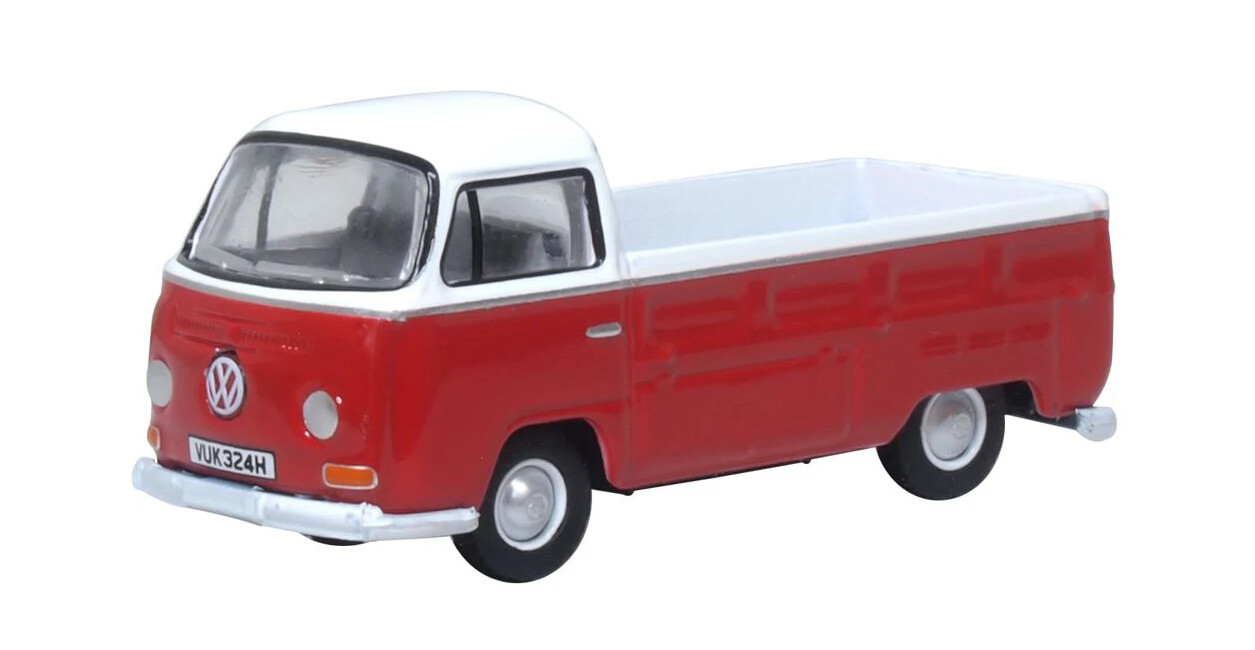 Oxford Diecast 76VW033 OO Gauge VW Bay Window Pick Up Poppy Red/White