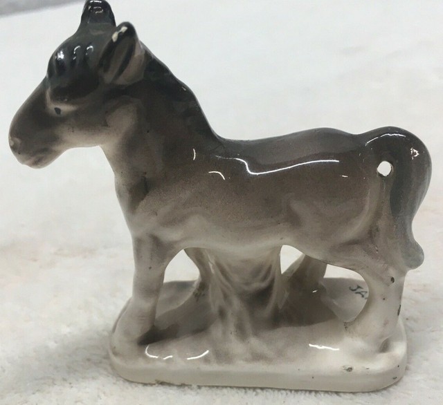 3" Tall Ceramic DONKEY Figurine Vintage Miniature Mama Made in Japan Democrat eBay
