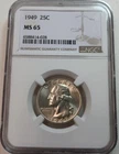 1949 Washington 25c Quarter NGC MS65 #6588414-028