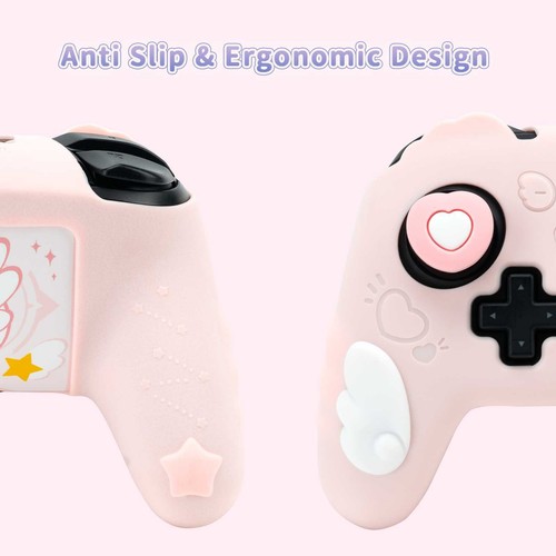 GeekShare Case Cover & Thumb Grips for SwitchPRO Controller Skin Star Wing Pink - Picture 5 of 10