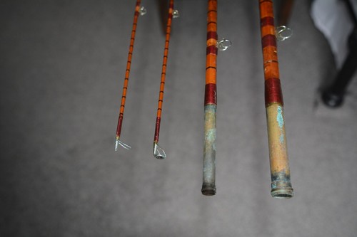 Antique J.J.S WALKER BAMPTON Co. 15' SPLIT CANE SALMON ROD. Spare top section. - Picture 6 of 13