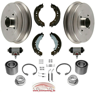 Bremstrommel Set Bremsbacken Zubehör Radlager Radzylinder Renault Twingo II 2