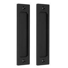 6 Inch Sliding Barn Door Handles, Black, Rectangular Flush Pocket Door Pulls,...