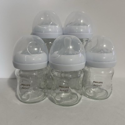 Lot of 5 Philips Avent Natural Baby Bottles Set(Two 8oz and Three 4oz)