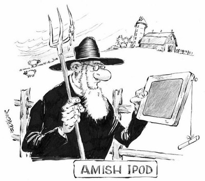 Cracked Artist Bruce Bollinger AMISH IPOD Original Comic Art Strip Signed