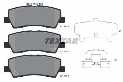 TEXTAR 2211001 Bremsbelagsatz, Scheibenbremse für FORD AUSTRALIA,FORD USA