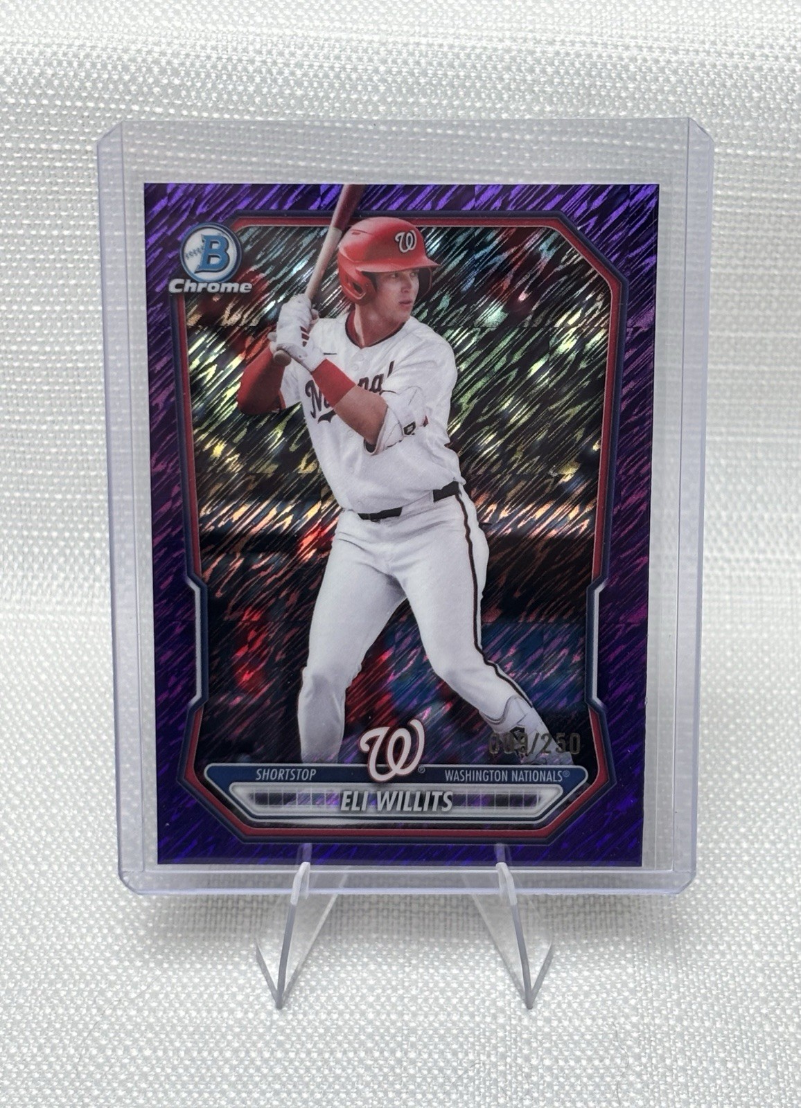 2026 Bowman Chrome Eli Willits PURPLE SHIMMER REFRACTOR/250 Nationals  #BCP-245