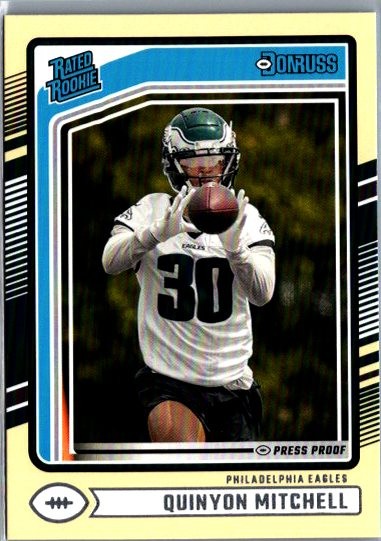 2024 Donruss Quinyon Mitchell Press Proof Yellow RC #361
