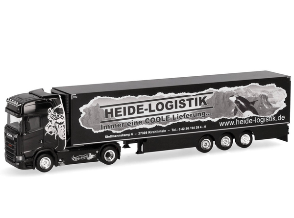 Herpa 319386 Scania Cs 20 Hd KüHlkoffer-Sattelzug Heide Logistik 1:87-image