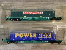 Bachmann 37-301 OO Gauge Intermodal Wagon Twin Pack with 45ft Containers Boxed