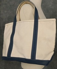 Vintage LL Bean Boat And Tote Medium Size Heavy Canvas Blue 80's 90's USA MADE