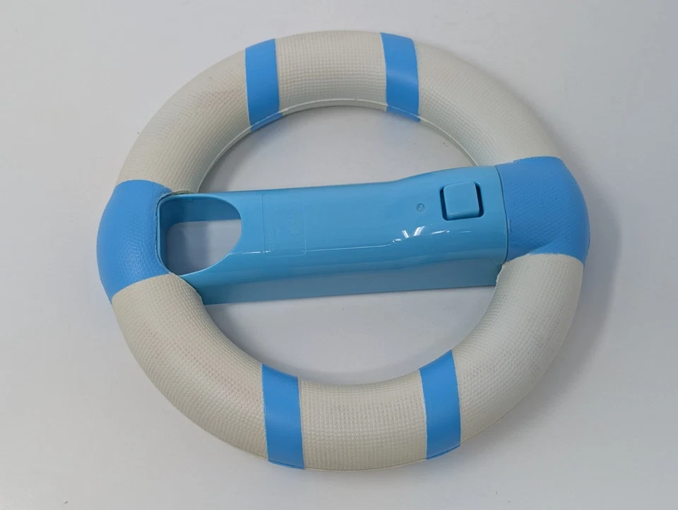 Nerf Blue / White Foam Steering Racing Wheel Controller Grip for Nintendo Wii - Image 2 of 2