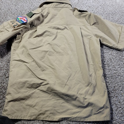 Boy Scout BSA UNIFORM SHIRT Men’s Medium Beige Short Sleeve Tan Short Sleeve - Picture 6 of 7