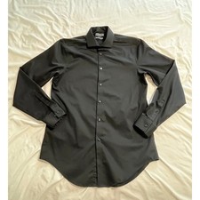 Calvin Klein Mens Infinite Non Iron Slim Fit Dress Shirt Black 15.5 34/35 M13