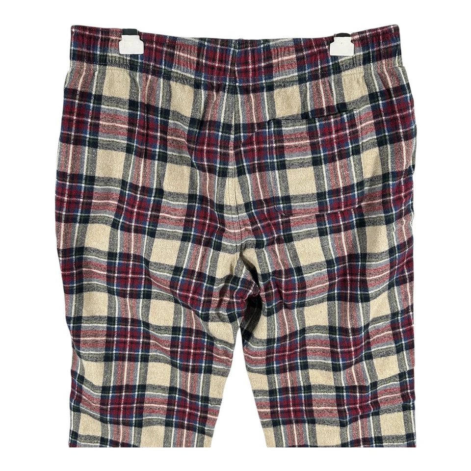 ABERCROMBIE & FITCH 复古男式 M Y2K 红色和蓝色法兰绒格子休闲裤 PJ — 第 4/4 张图片