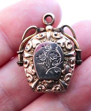 Repousse Victorian GF Locket ~ Horseshoe Shape! Good Luck Antique Charm