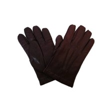 Aris Mens Burgundy Leather Gloves Size L Cashmere Lined Wrist Warm Driving